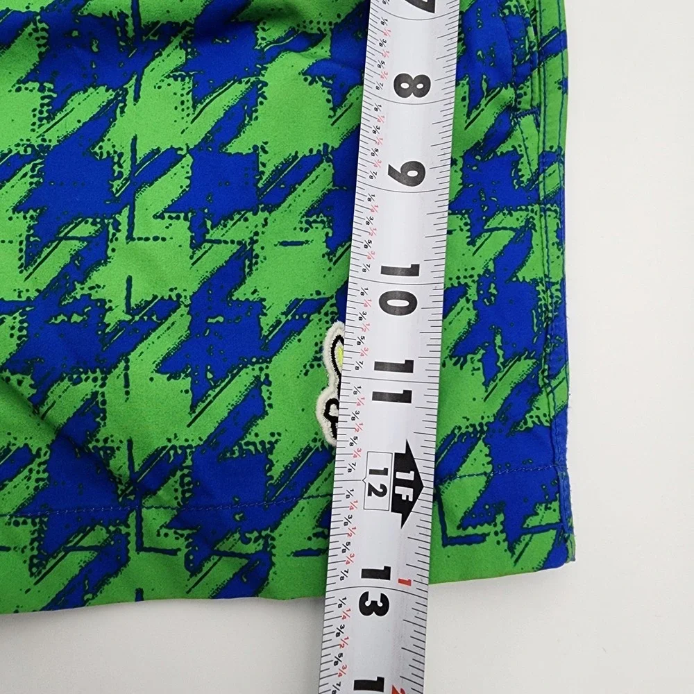 Psycho Bunny Swim Trunks‎ Mens Size XXS Shorts Blue Green Geometric Mesh Lining